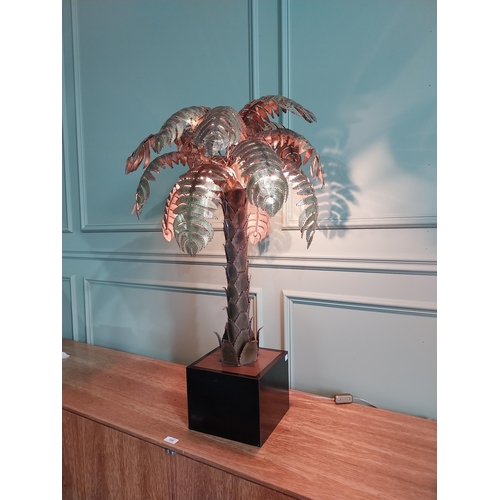 12 - Original 20th C.  Maison Jansen brass palm tree table lamp {91 cm H x 55 cm W x 55 cm D }.