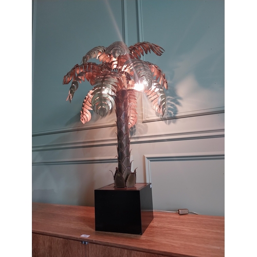 12 - Original 20th C.  Maison Jansen brass palm tree table lamp {91 cm H x 55 cm W x 55 cm D }.