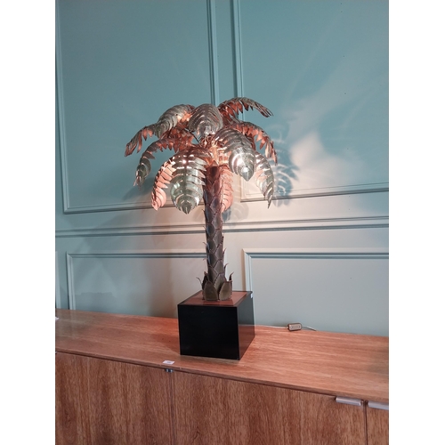 12 - Original 20th C.  Maison Jansen brass palm tree table lamp {91 cm H x 55 cm W x 55 cm D }.