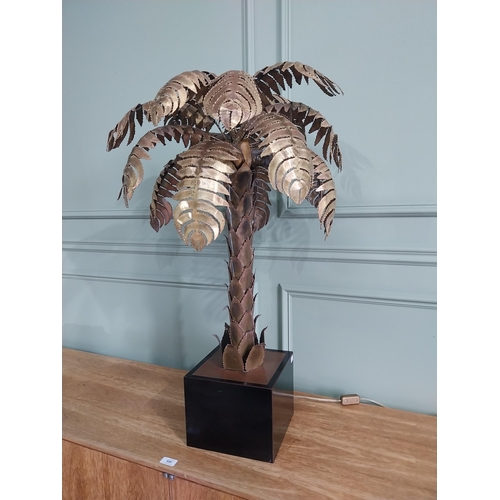 12 - Original 20th C.  Maison Jansen brass palm tree table lamp {91 cm H x 55 cm W x 55 cm D }.