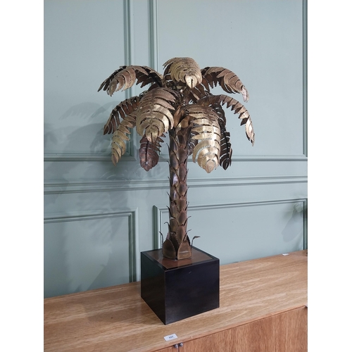 12 - Original 20th C.  Maison Jansen brass palm tree table lamp {91 cm H x 55 cm W x 55 cm D }.