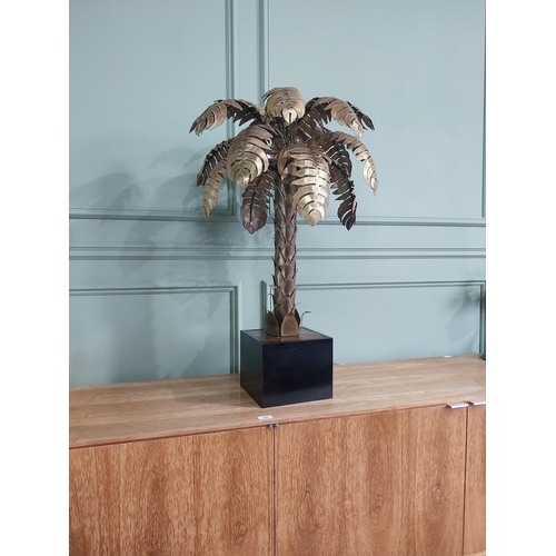 12 - Original 20th C.  Maison Jansen brass palm tree table lamp {91 cm H x 55 cm W x 55 cm D }.