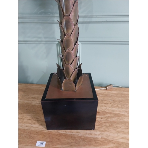 12 - Original 20th C.  Maison Jansen brass palm tree table lamp {91 cm H x 55 cm W x 55 cm D }.