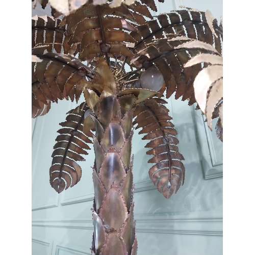 12 - Original 20th C.  Maison Jansen brass palm tree table lamp {91 cm H x 55 cm W x 55 cm D }.