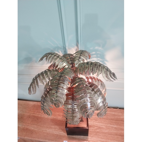 12 - Original 20th C.  Maison Jansen brass palm tree table lamp {91 cm H x 55 cm W x 55 cm D }.