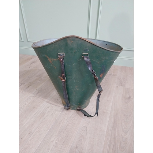 138 - Chateauneuf Du Pape hand painted metal grape carrier {62 cm H x 61 cm W x 39 cm D}.