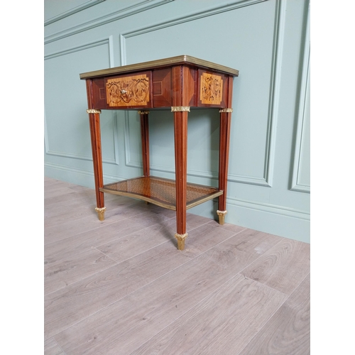 140 - Good quality French kingwood side table raised on square tapered legs {77 cm H x 66 cm W x 43 cm D}.