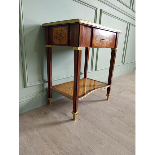 140 - Good quality French kingwood side table raised on square tapered legs {77 cm H x 66 cm W x 43 cm D}.