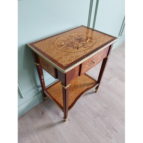 140 - Good quality French kingwood side table raised on square tapered legs {77 cm H x 66 cm W x 43 cm D}.