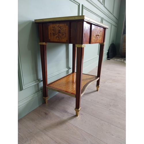 140 - Good quality French kingwood side table raised on square tapered legs {77 cm H x 66 cm W x 43 cm D}.