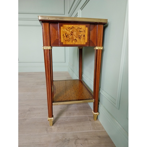 140 - Good quality French kingwood side table raised on square tapered legs {77 cm H x 66 cm W x 43 cm D}.