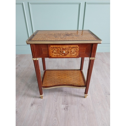 140 - Good quality French kingwood side table raised on square tapered legs {77 cm H x 66 cm W x 43 cm D}.