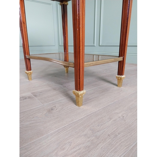 140 - Good quality French kingwood side table raised on square tapered legs {77 cm H x 66 cm W x 43 cm D}.