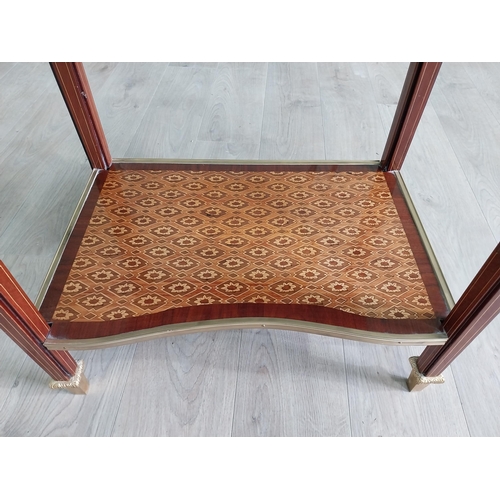 140 - Good quality French kingwood side table raised on square tapered legs {77 cm H x 66 cm W x 43 cm D}.