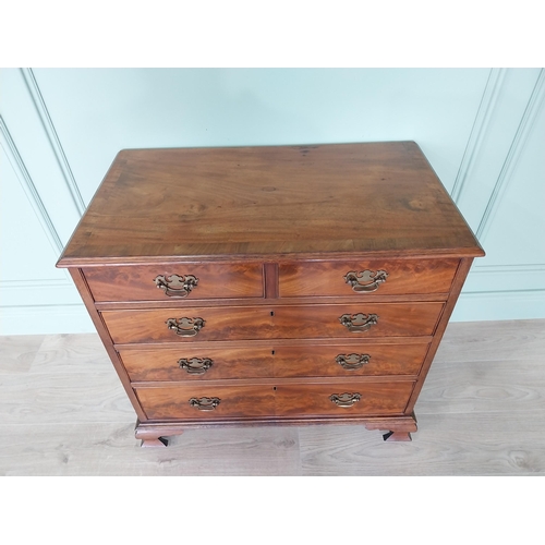 141 - Good quality early 19th C. mahogany chest of drawers with two short drawers over three long graduate... 