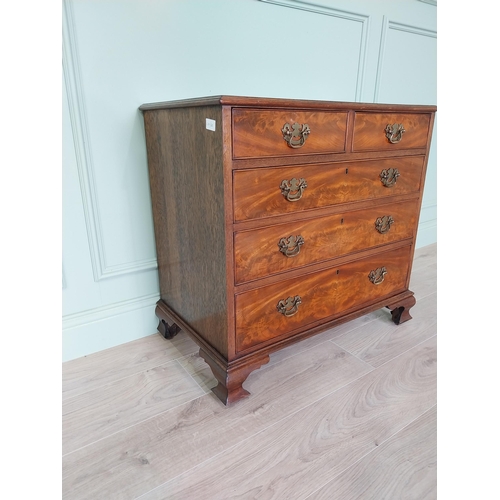 141 - Good quality early 19th C. mahogany chest of drawers with two short drawers over three long graduate... 