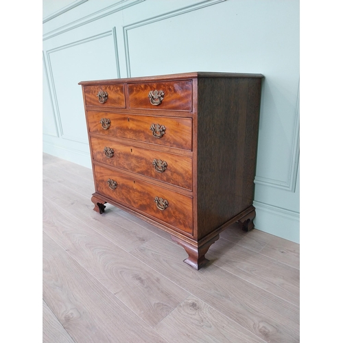 141 - Good quality early 19th C. mahogany chest of drawers with two short drawers over three long graduate... 