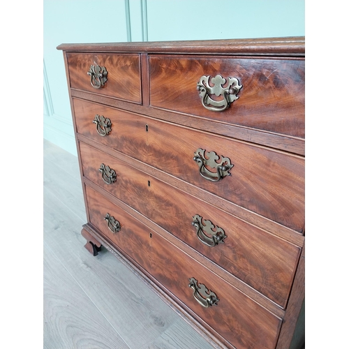 141 - Good quality early 19th C. mahogany chest of drawers with two short drawers over three long graduate... 