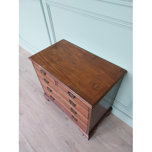 141 - Good quality early 19th C. mahogany chest of drawers with two short drawers over three long graduate... 