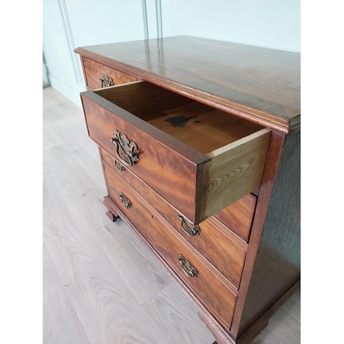 141 - Good quality early 19th C. mahogany chest of drawers with two short drawers over three long graduate... 