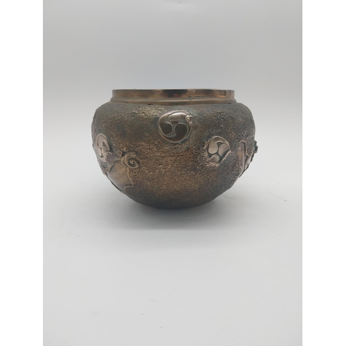 145 - Decorative Oriental bronze jardiniere {16 cm H x 23 cm Dia.}.