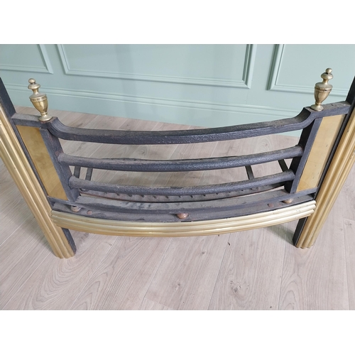 149 - Irish Georgian brass fire grate {92 cm H x 90 cm W x 27 cm D}.