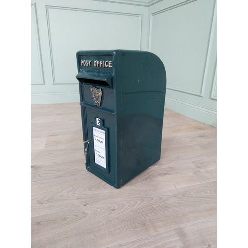 153 - Cast iron Irish post box {57 cm H x 24 cm W x 37 cm D}.