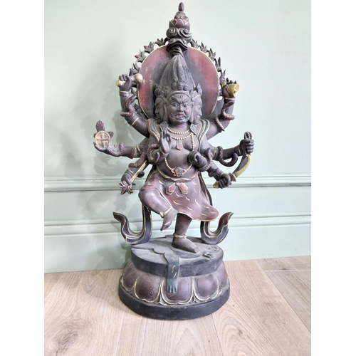 154 - Carved hardwood Budha Deity {71 cm H x 40 cm W x 22 cm D}.