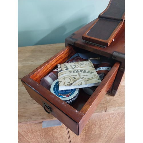 17 - Good quality mahogany Starbay living the legend furniture and accessories shoe shine box in the camp... 