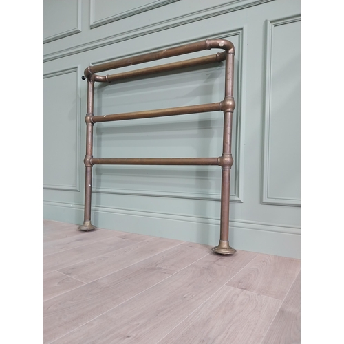 173 - Early 20th C. brass towel radiator {97 cm H x 96 cm W x 18 cm D}.