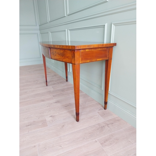 178 - Good quality Georgian mahogany and satinwood bow fronted console table raised on square tapered legs... 