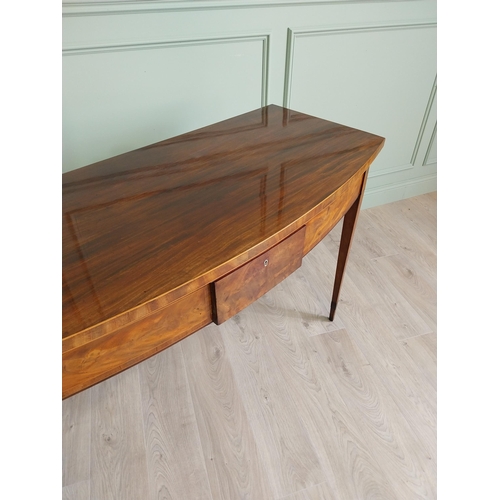 178 - Good quality Georgian mahogany and satinwood bow fronted console table raised on square tapered legs... 