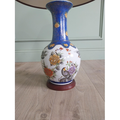 193 - Oriental hand-painted ceramic table lamp {70 cm H x 44cm Dia.}.