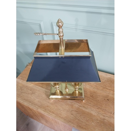 2 - Good quality French brass desk lamp {52 cm H x 32 cm W x 20 cm D}.