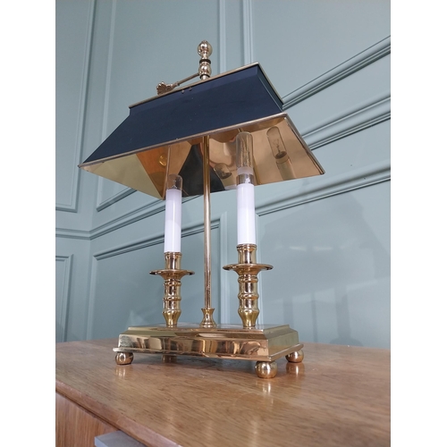 2 - Good quality French brass desk lamp {52 cm H x 32 cm W x 20 cm D}.