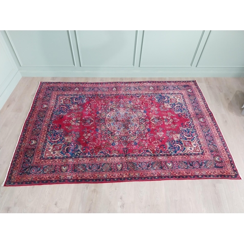 208 - Decorative Persian carpet square {300 cm L x 195 cm W}.