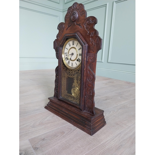 212 - Early 20th C. ginger bread clock {58 cm H x 37 cm W x 13 cm D}.