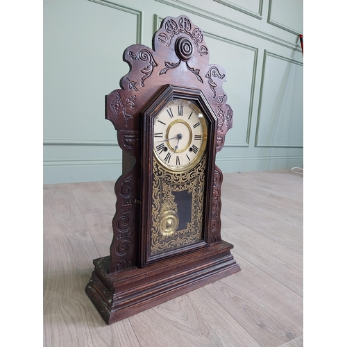 212 - Early 20th C. ginger bread clock {58 cm H x 37 cm W x 13 cm D}.