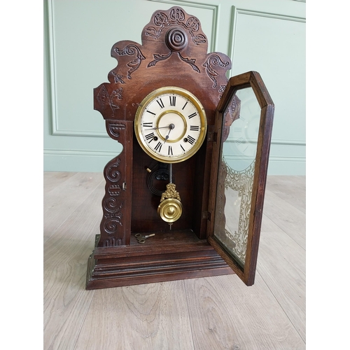 212 - Early 20th C. ginger bread clock {58 cm H x 37 cm W x 13 cm D}.