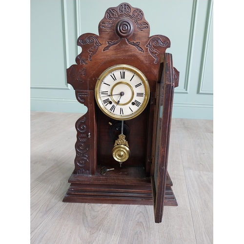 212 - Early 20th C. ginger bread clock {58 cm H x 37 cm W x 13 cm D}.