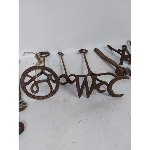 215 - Collection of 19th C. wrought iron branding irons.