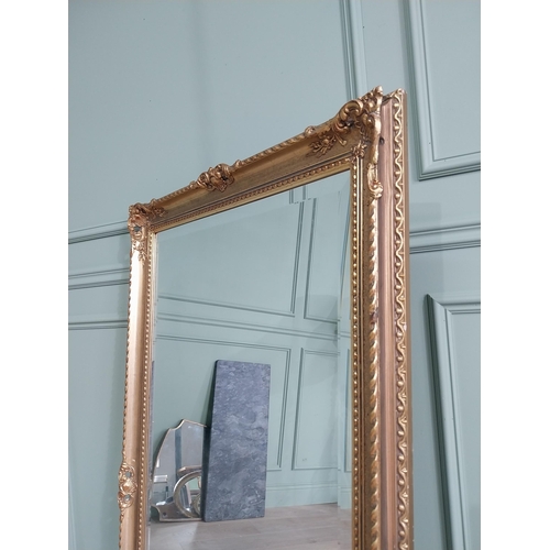 220 - Good quality gilt wall mirror in the Victorian style {139 cm H x 76 cm W}.