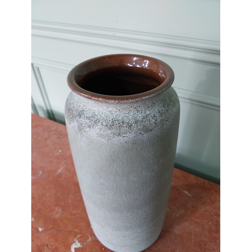 233 - Mid-Century glazed West German pottery vase {41 cm H x 16 cm Dia.}.