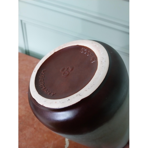 233 - Mid-Century glazed West German pottery vase {41 cm H x 16 cm Dia.}.