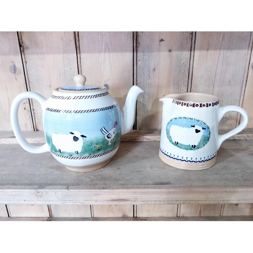 245 - Collection of six Nicholas Mosse Pottery - Sugar bowl, Porridge bowl, Tea plate, Mixing bowl, Teapot... 