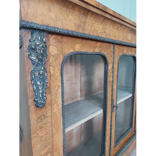 25 - Good quality 19th C. French walnut side cabinet with two glazed doors and ormolu mounts {112 cm H x ... 