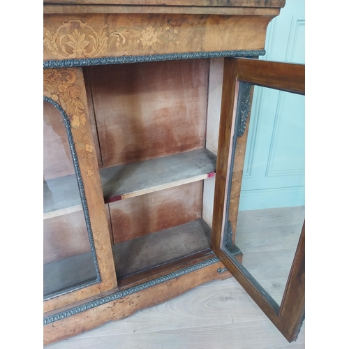 25 - Good quality 19th C. French walnut side cabinet with two glazed doors and ormolu mounts {112 cm H x ... 