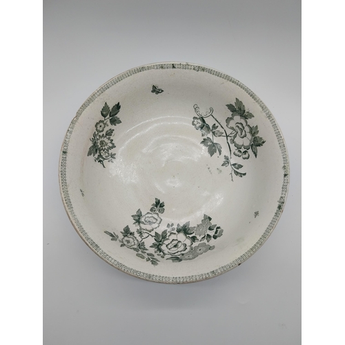 263 - First period Belleek transfer pattern bowl {12 cm H x 37 cm Dia.}.