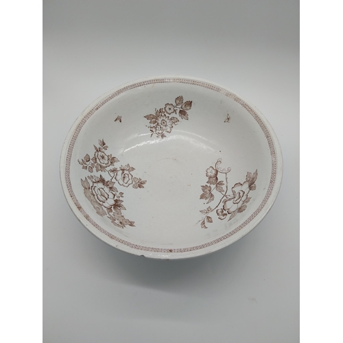 264 - First period Belleek transfer pattern bowl {12 cm H x 39 cm Dia.}.