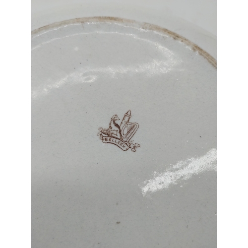 264 - First period Belleek transfer pattern bowl {12 cm H x 39 cm Dia.}.